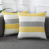 AmHoo Pack of 2 Farmhouse Stripe Check Throw Pillow Covers Set Case Cotton Linen Decorative Pillowcases Cushion Cover for Couch Bench Sofa 18x18Inch Yellow Beige